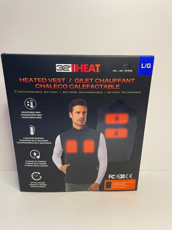 32° HEAT Other - NIB Heated Vest L/G - Rechargeable Battery Heated Vest (Black)